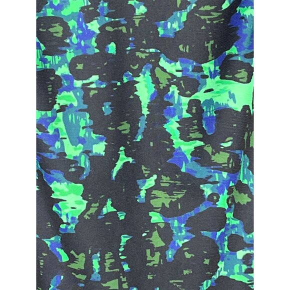 H&M Green Blue Print Sheath Midi Dress XS (2) Sleeveless - Picture 5 of 15